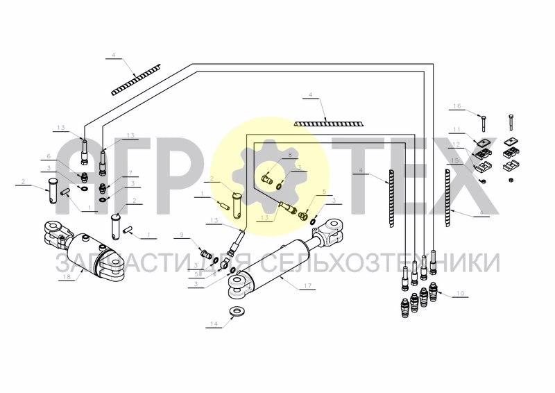 HYDRAULICS FRONT FURROW + FURROW WIDTH ADJUSTMENT (№15 на схеме)