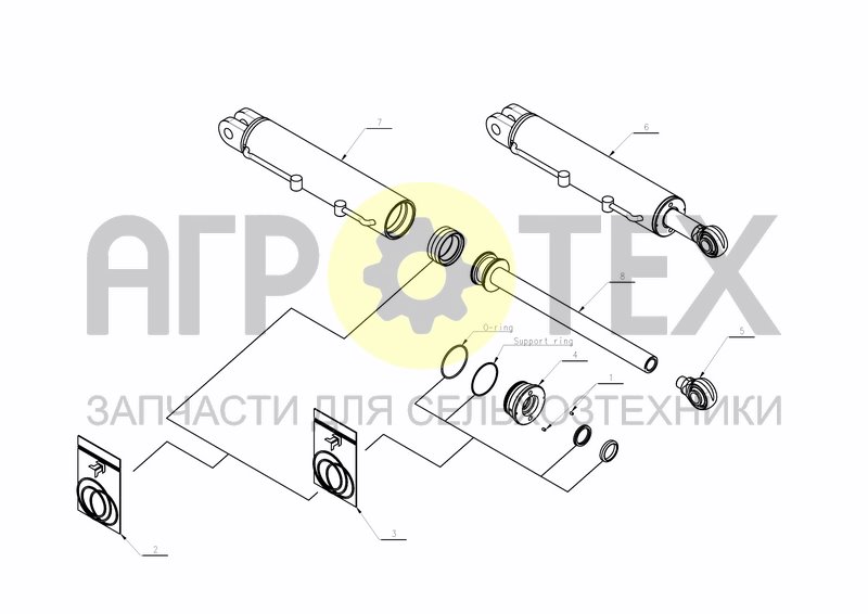 CYLINDER D80-D40+609X350 (KK359028) (№3 на схеме)