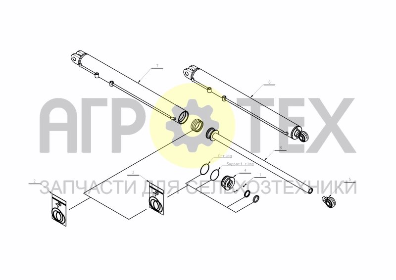 CYLINDER D80-D40X1020+800 (KK359029) (№3 на схеме)