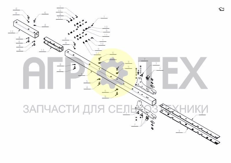 Чертеж FRAME ES-85-100-5 FURROW EXTENDIBLE