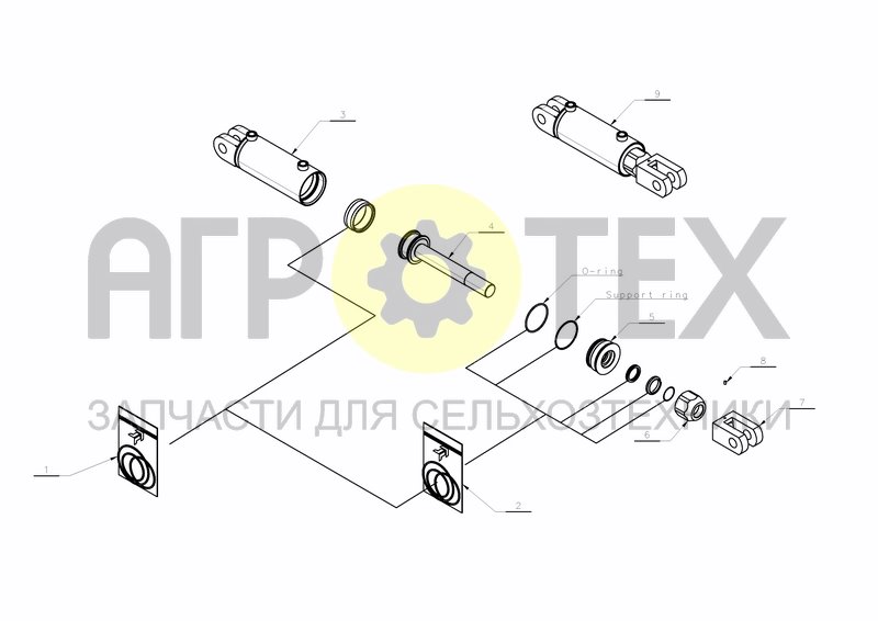 Чертеж CYLINDE D75-D35X390+130 (KK354522)