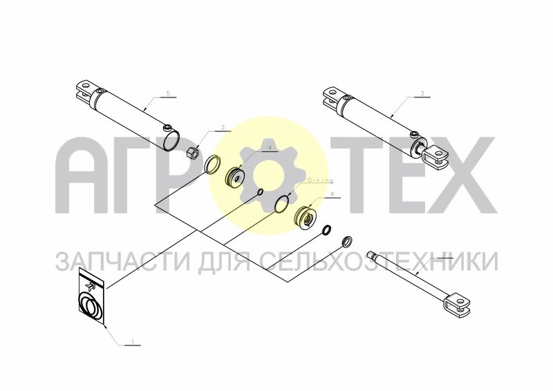 Чертеж CYLINDER D75-D32X570+300(KK300804)