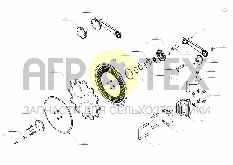 DISC COULTER PARALLEL ADJUSTMENT (№19 на схеме)