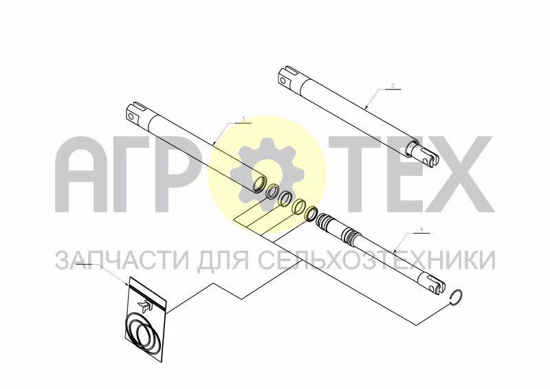 Чертеж CYLINDER D40 - D32 X 510 + 215 (KK353907)