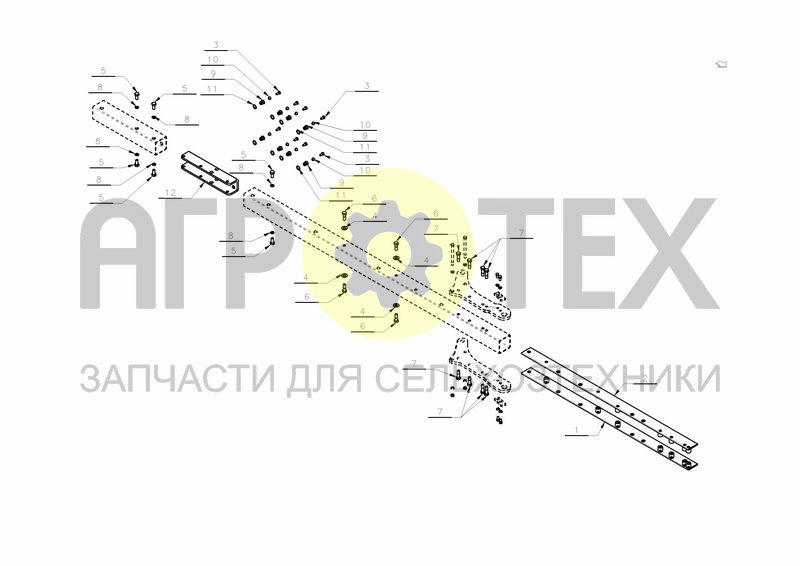 Чертеж FRAME PARTS ES-85-100-5 FURROW EXTENDIBLE