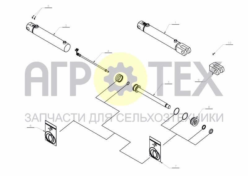 Чертеж CYLINDER D63-D32X250+300 W SENSOR (A133013188)