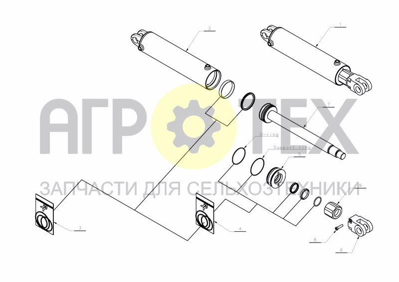 Чертеж CYLINDER D100-D50X697+400(A133451888)