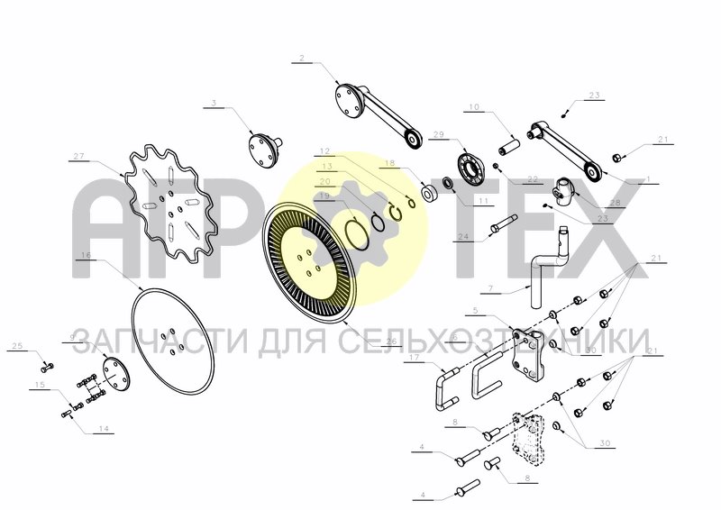 DISC COULTER PARALLEL ADJUSTMENT S/B (№17 на схеме)