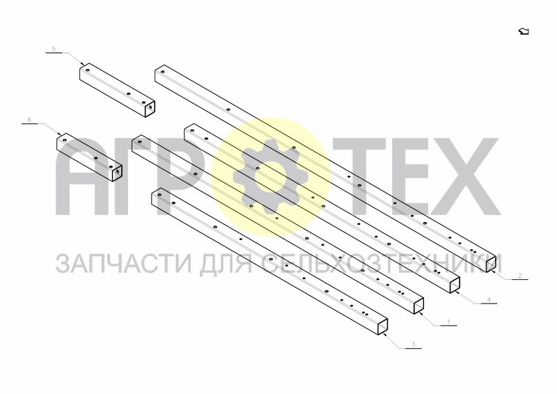 Чертеж MAIN FRAME ES-85-100-5 FURROW EXTENDIBLE