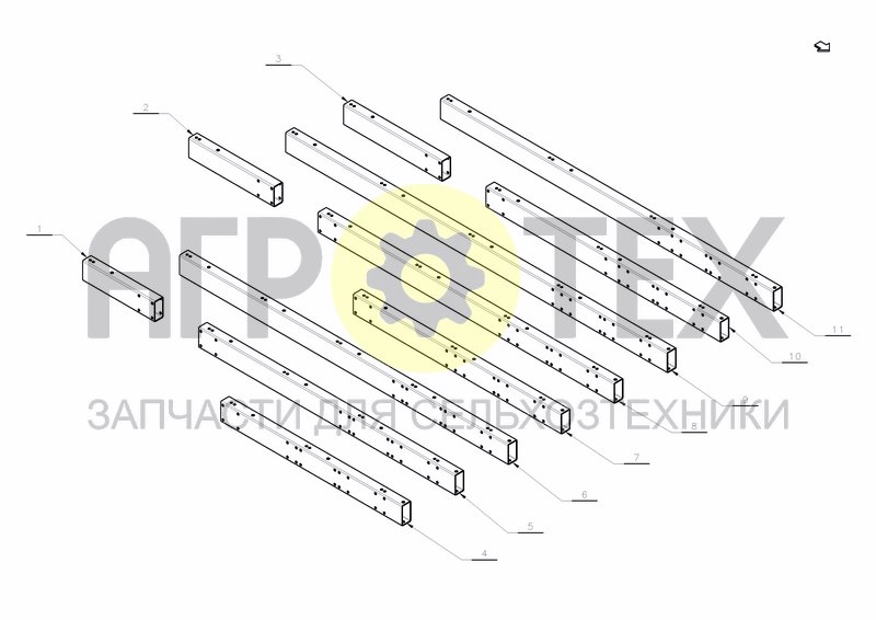 Чертеж MAIN FRAME ED-200, 3-5 FURROWS