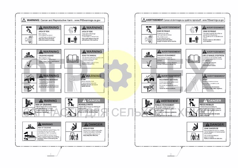 Чертеж STICKERS ANSI