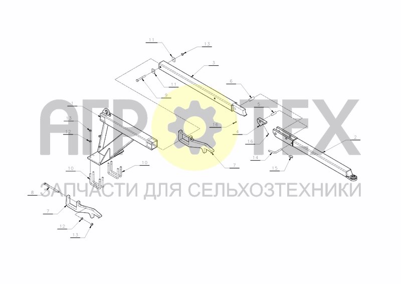 Чертеж TOWING PARTS WITH HINGED TUBE