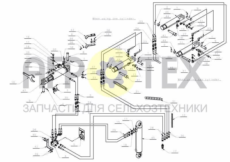 Чертеж HYDR. HS-300 + AUTO. ALIGN & FRONT FURR. ADJ.