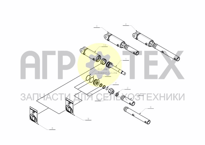 Чертеж CYLINDER D75-D35X510-735+130(A1338170/7188)