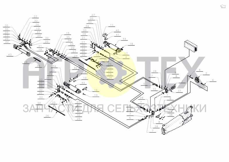 Чертеж HYDRAULICS FOR S-ARM