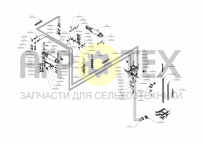 PW/RW-HYDRAULICS S-ARM REAR SECTION STEPWISE LD-HD (№34 на схеме)