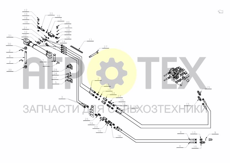 Чертеж HYDRAULICS TURNING ROLLER SECTION