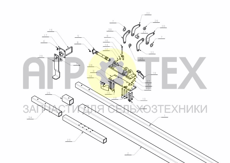 Чертеж TURN-OVER SECTION 4-8 FURROW