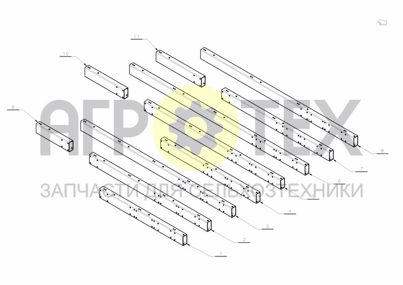 Чертеж MAIN FRAME ED-200, 3-5 FURROWS