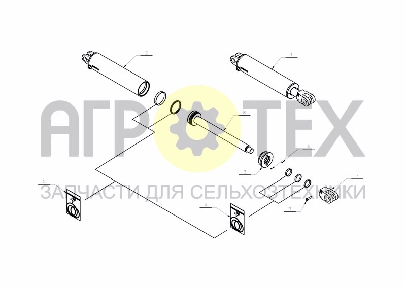 CYLINDER D100-D50X697+400 (A152458088) (№6 на схеме)