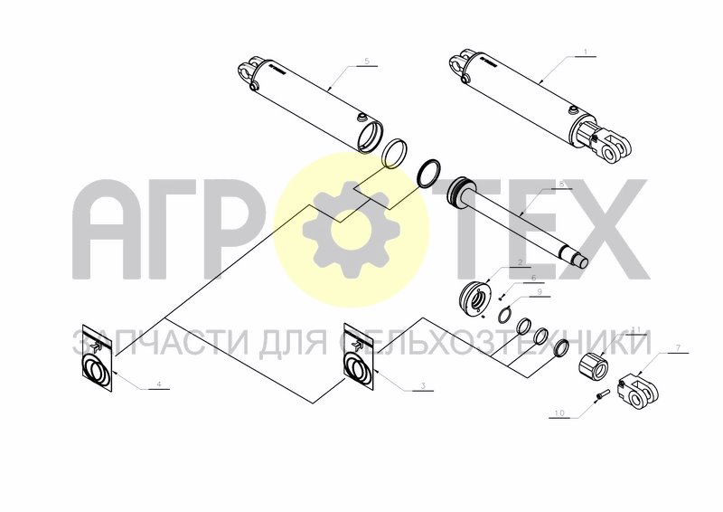 CYLINDER D100-D50X697+400(A152484088) (№6 на схеме)