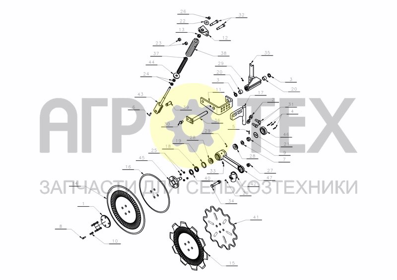 DISC COULTER HD 20&22 - SPRING LOADED STD. BEAM (№24 на схеме)