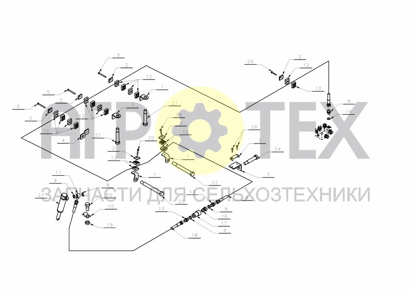 PACKER ARM - HYDRAULICS (№19 на схеме)