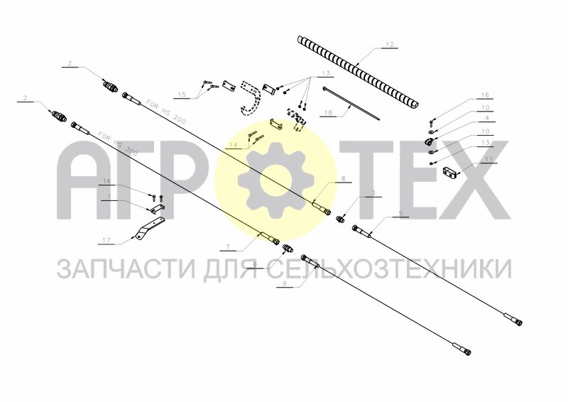 Чертеж HYDRAULIC WHEEL-HOSE ON PARALLEL ROD