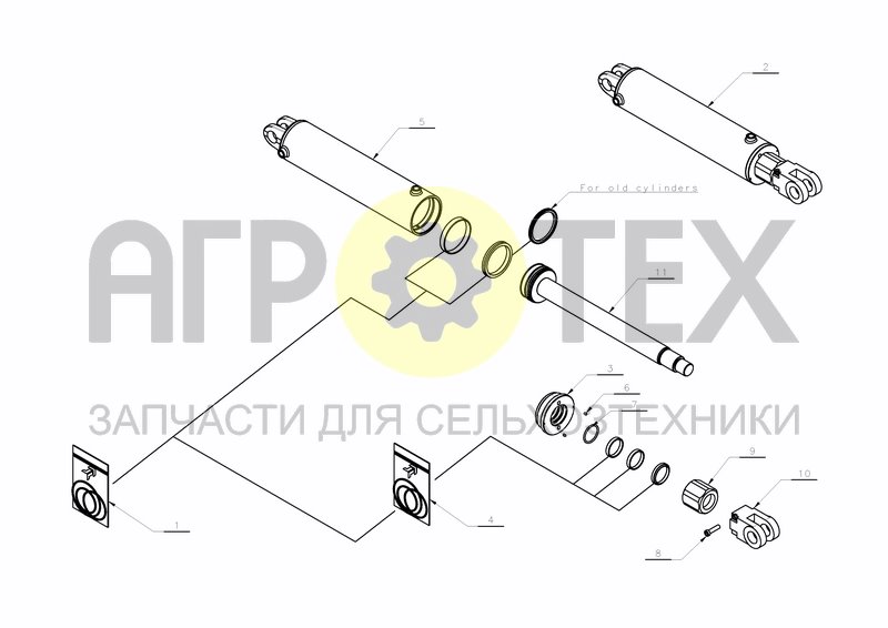 CYLINDER D100-D50X697+400(A152484088) (№6 на схеме)