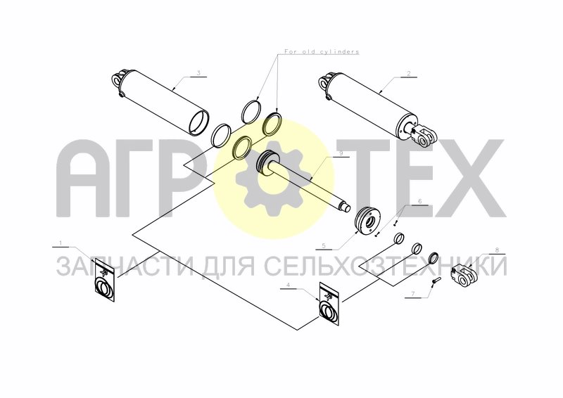 CYLINDER D125-D50X697+400(A152458488) (№6 на схеме)