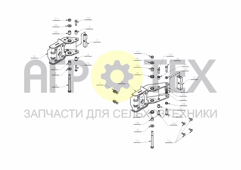 BEAM SUPPORT FRAME MOUNTED WHEEL (№12 на схеме)