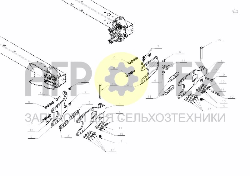 BRACKET FOR SOIL PACKER ARM STEPWISE (№9 на схеме)