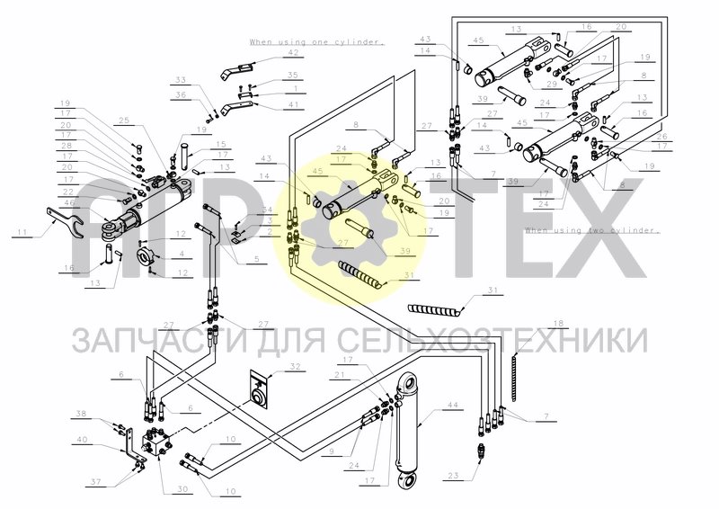 HYDRAULICS HS-300 + SEQ. VALVE & FRONT FURR. ADJ. (№33 на схеме)