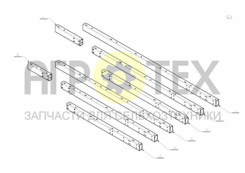 Чертеж MAIN FRAME 300 4-6 FURROW STEPWISE