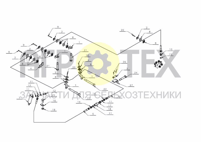 PACKER ARM - HYDRAULICS (№19 на схеме)