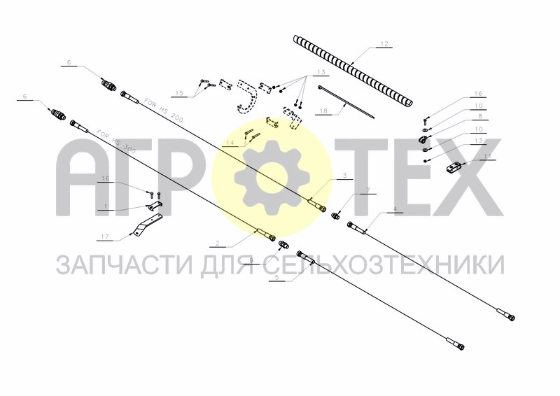 Чертеж HYDRAULIC WHEEL-HOSE ON PARALLEL ROD