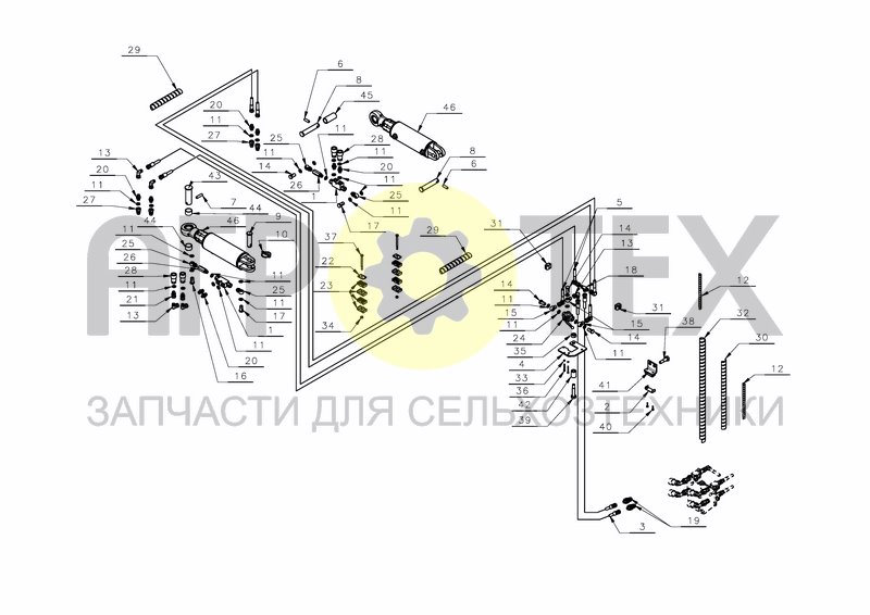 PW/RW-HYDRAULICS S-ARM REAR SECTION STEPWISE LD-HD (№34 на схеме)