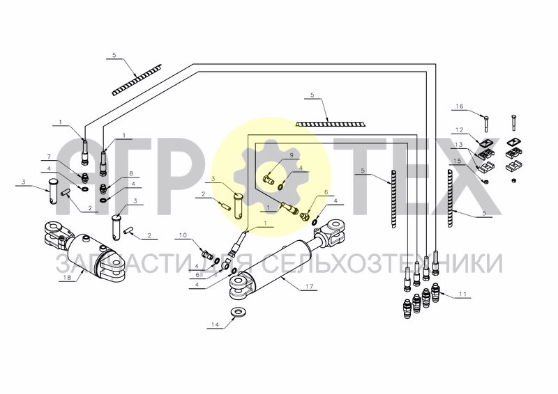 HYDRAULICS FRONT FURROW + FURROW WIDTH ADJUSTMENT (№15 на схеме)