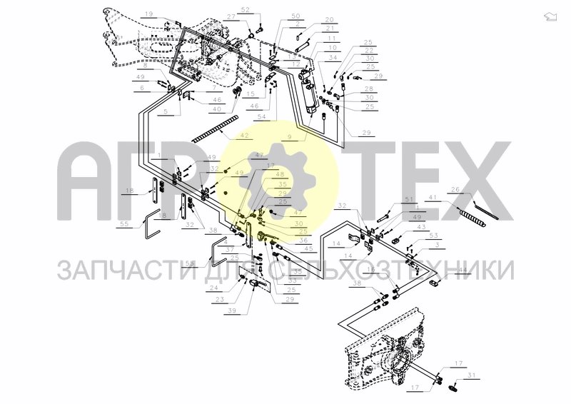 HYDRAULICS FRAME MOUNTED WHEEL STEPWISE (№52 на схеме)