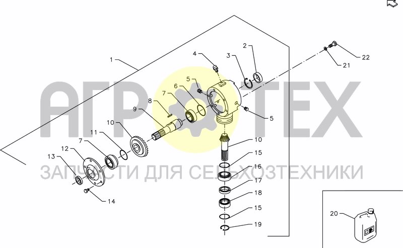 Чертеж BEVEL GEAR, CUTTERBAR