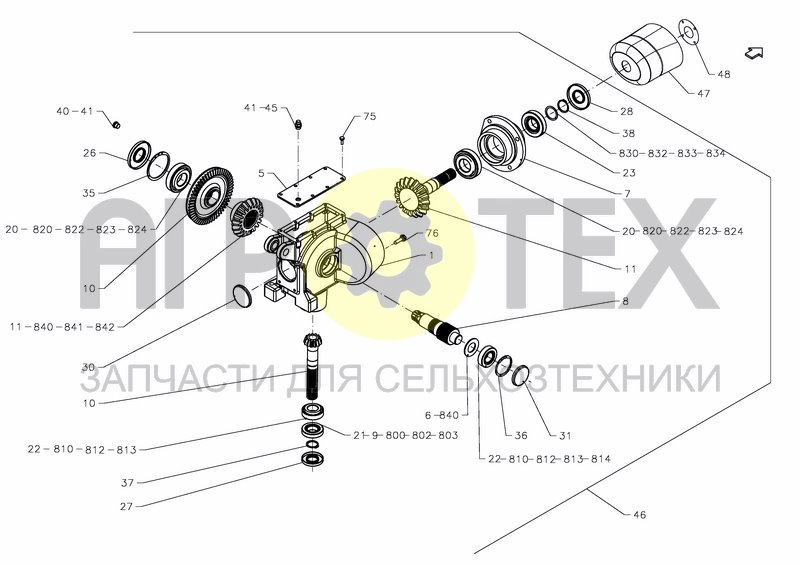 Чертеж MAIN GEAR BOX