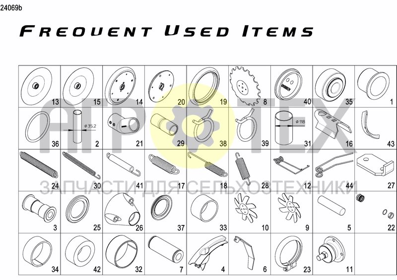 FREQUENT USED ITEMS (№29 на схеме)