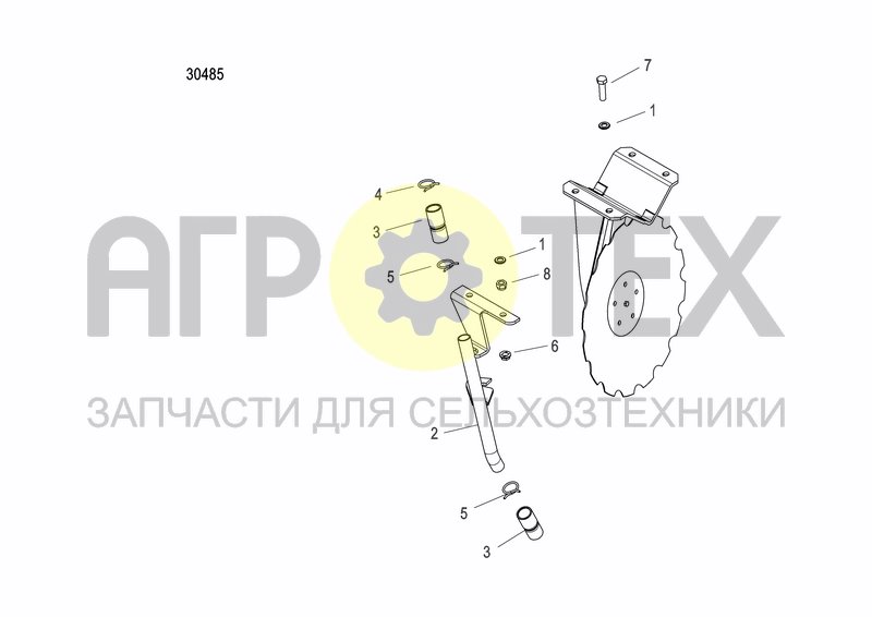 FERTILIZER TUBE HARROW DISC (№3 на схеме)