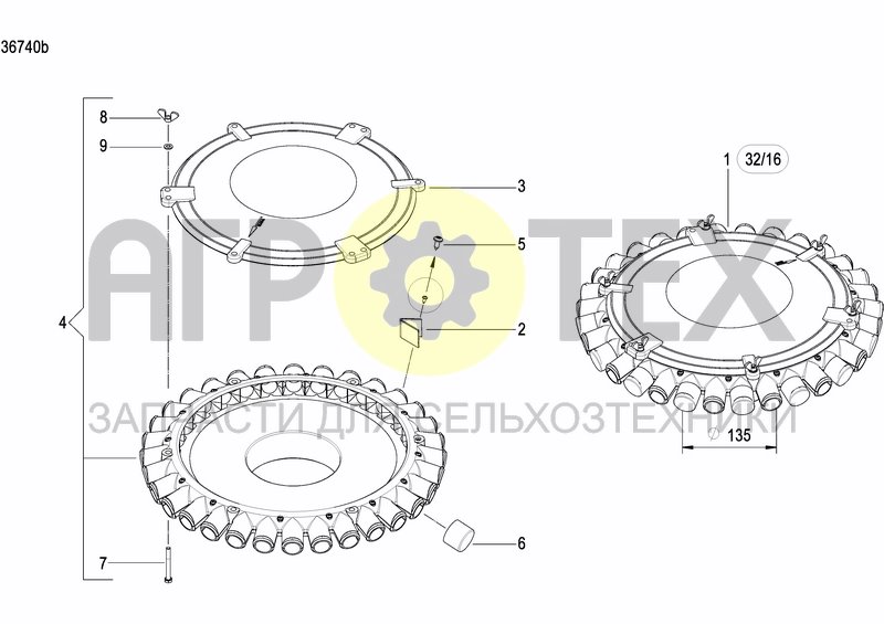 Чертеж DISTRIBUTOR SYSTEM (FERTILISER IN DISC)