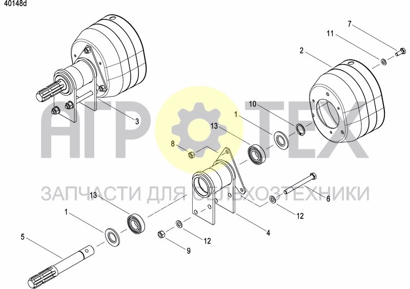 Чертеж PTO SHAFT THROUGH DRIVE