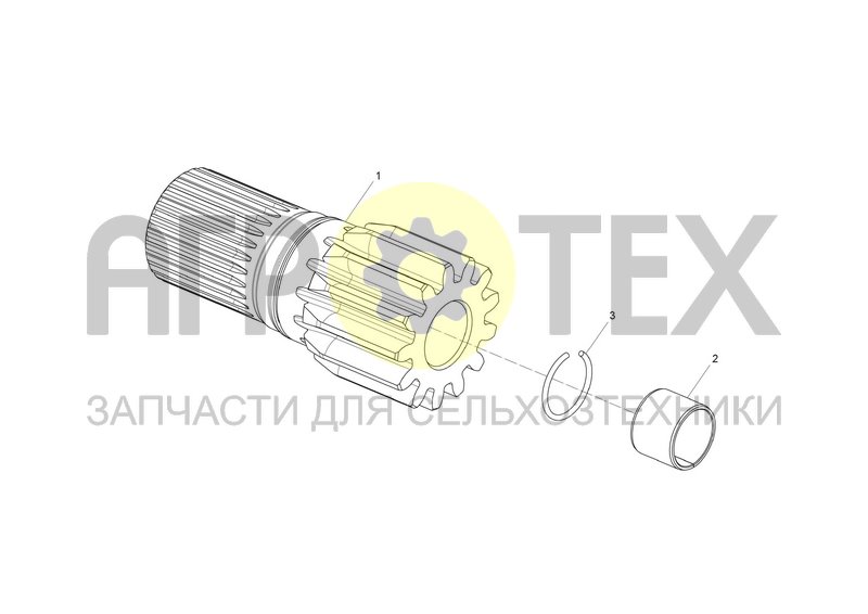 Чертеж PINION SHAFT COMPLETE