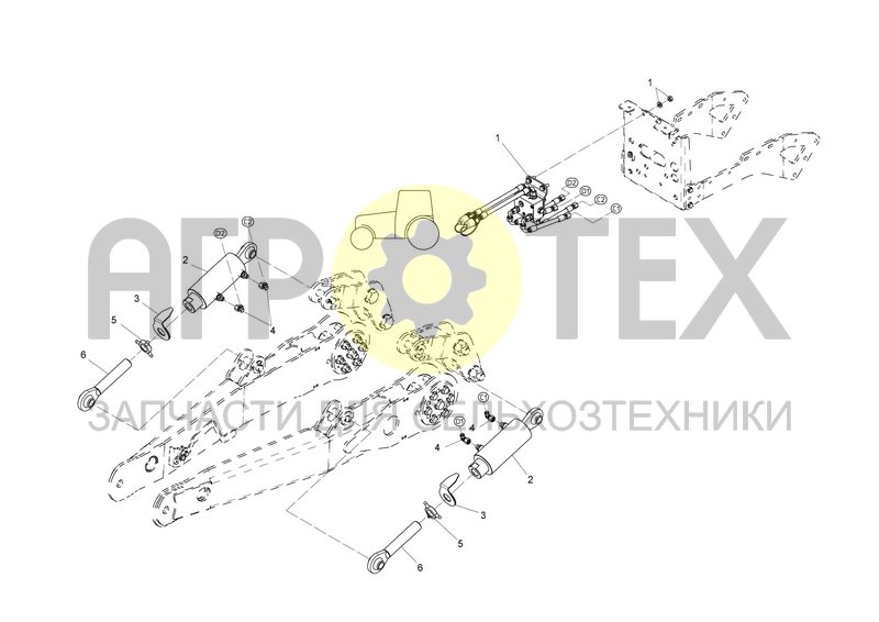 Чертеж HYDRAULIC ARTICULATED DRAWBAR