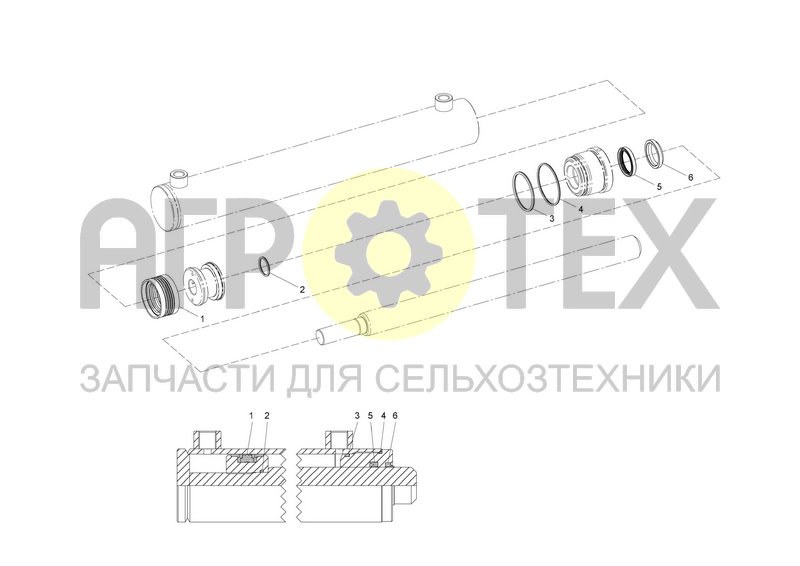 Чертеж GASKET SET FOR CYLINDER 40/20 DOUBLE-ACTING