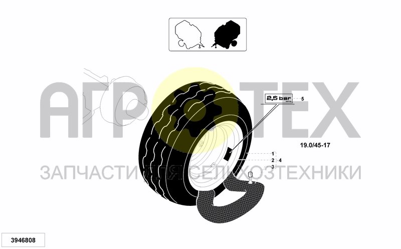 Чертеж SET OF WHEELS 19/45-17