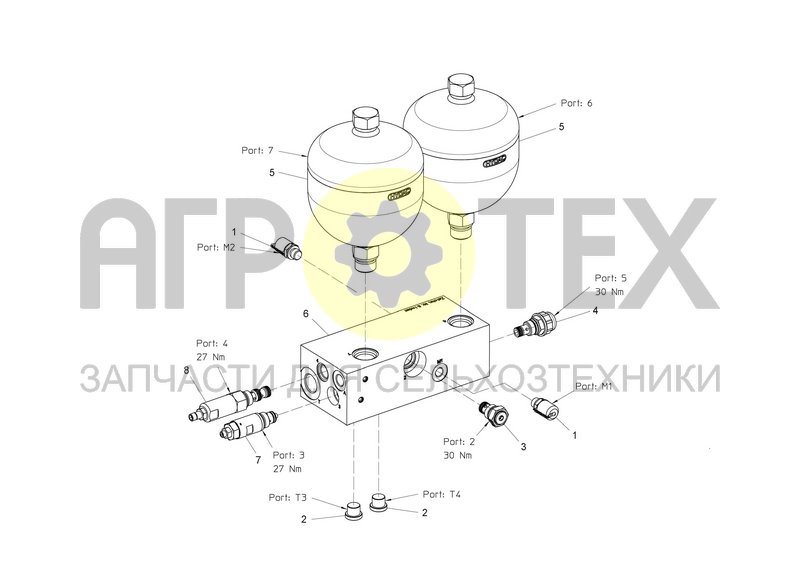 Чертеж HYDRAULIC BLOCK